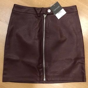 TopShop Faux Leather Skirt, Size 4